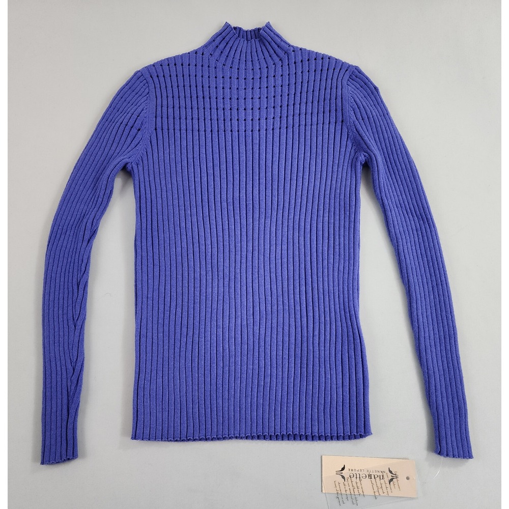 Nanette Lepore Women Sweater NS2F10AQ2 Very Peri Purple XS Ribbed Mock Neck